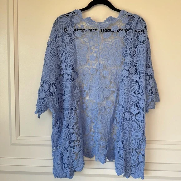 Catherines Women's Plus Size Graceful
Crochet Wrap Size 3X French Blue - Picture 3 of 8